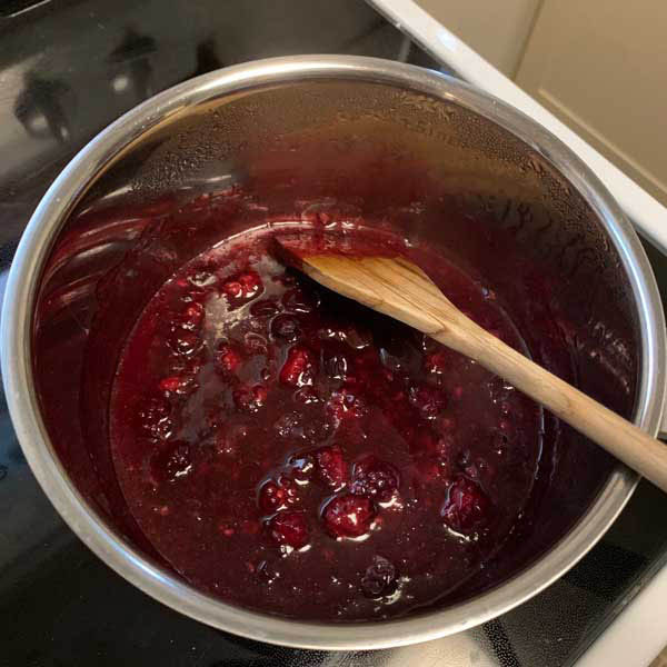 Dutch Baby with Black & Blueberry Sauce