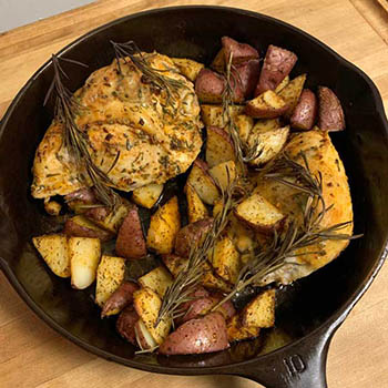 Split Chicken Breasts with Red Potatoes