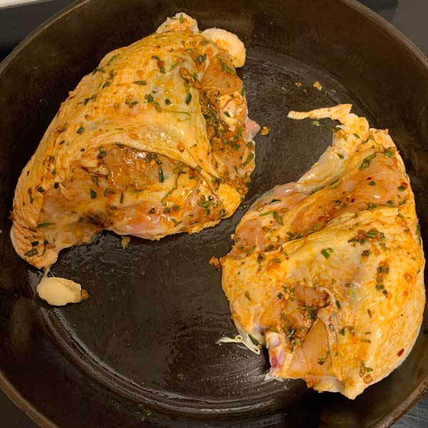 Split Chicken Breasts with Red Potatoes