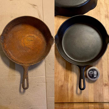 Heavily rusted Groove Handle Griswold #8 Skillet