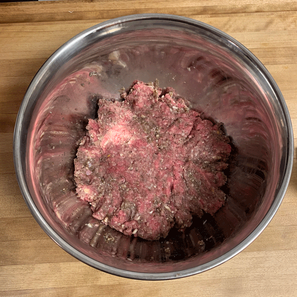 Mushrooms and Other Seasonings Mixed With The Beef