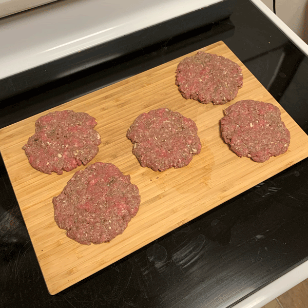 Patties Formed on the Cutting Board