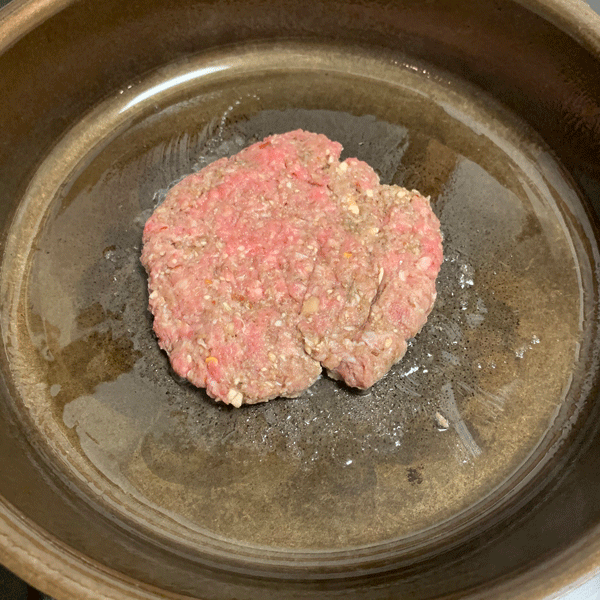 Mushroom Burger Patty Added to the Pan