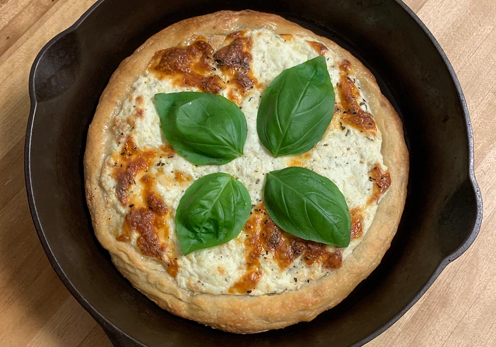 Pizza Bianca in Cast Iron Pan
